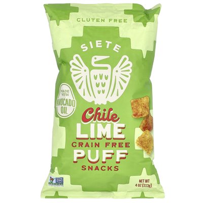 Siete, Grain-Free Snacks, Chile Lime, 4 oz (113 g)