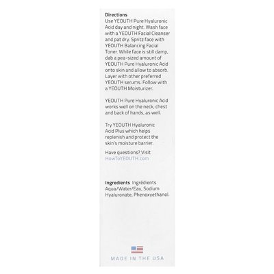 Yeouth, Pure Hyaluronic Acid, 1 fl oz (30 ml)