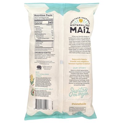 Siete, Maiz Totopos Corn Tortilla Chips, Sól morska, 7,5 uncji (212,6 g) Siete, Maiz Totopos Corn Tortilla Chips, Sól morska, 7,5 uncji (212,6 g)