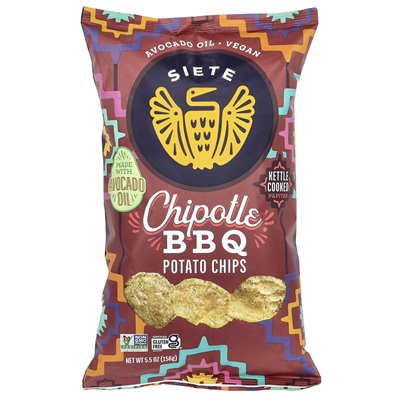 Siete, chipsy ziemniaczane, Chipotle BBQ, 5,5 uncji (156 g) Siete, chipsy ziemniaczane, Chipotle BBQ, 5,5 uncji (156 g)