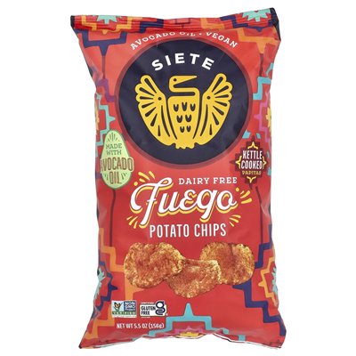 Siete, chipsy ziemniaczane, Fuego, 5,5 uncji (156 g) Siete, chipsy ziemniaczane, Fuego, 5,5 uncji (156 g)