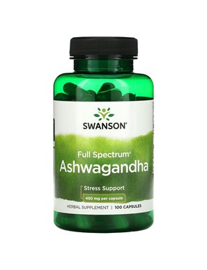 Swanson, Ashwagandha, 450 mg, 100 Kapsułek Swanson, Ashwagandha, 450 mg, 100 Kapsułek