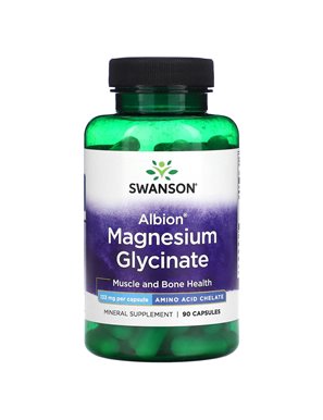 Swanson, Albion, Glicynian Magnezu, 133 mg, 90 Kapsułek