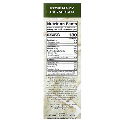 Stonewall Kitchen, Down East Crackers, Rosemary Parmesan, 5 uncji (142 g)
