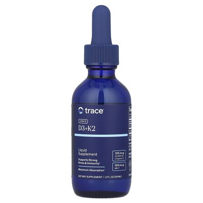 Ślad, jonowy D3 + K2, 2 Fl Oz (59 ml)