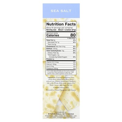 Stonewall Kitchen, Sea Salt Flatbread Crisps, 5,9 uncji (167 g)
