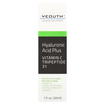 Yeouth, hialuronowy kwas plus, 1 fl Oz (30 ml)