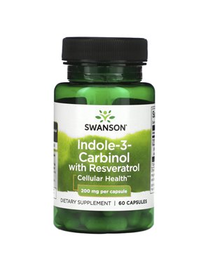 Swanson, Indol-3-Karbinol z Resweratrolem, 200 mg, 60 kapsułek Swanson, Indol-3-Karbinol z Resweratrolem, 200 mg, 60 kapsułek