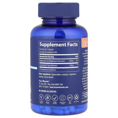 Trace, Magnesiumglycinat, 120 mg, 180 Kapseln