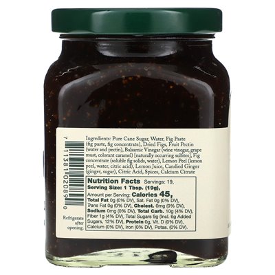 Stonewall Kitchen, Fig &amp Ginger Jam, 12,5 uncji (354 g)