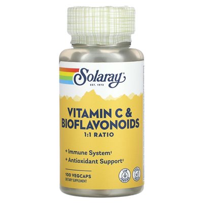 Solaray, witamina C i bioflawonoidów, stosunek 1: 1, 100 Vegcaps Solaray, witamina C i bioflawonoidów, stosunek 1: 1, 100 Vegcaps