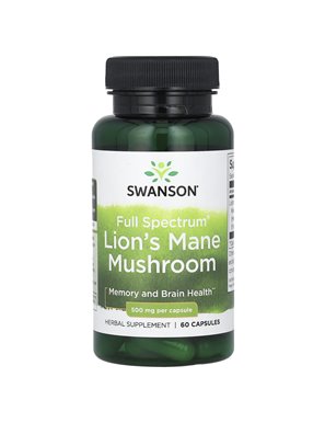 Swanson, Lion's Mane Full Spectrum Mushrooms, 500mg, 60 Capsules Swanson, Lion's Mane Full Spectrum Mushrooms, 500mg, 60 Capsules