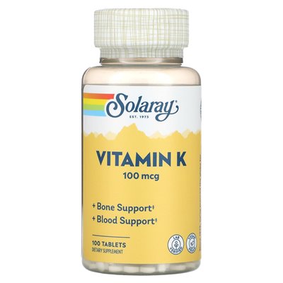 Solaray, witamina K, 100 mcg, 100 tabletek