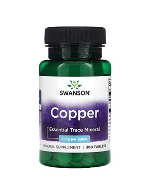 Swanson, Copper, 2 mg, 300 tablets Swanson, Copper, 2 mg, 300 tablets