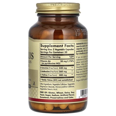 Solgar, BCAA Plus, freie Form, 100 vegetarische Kapseln