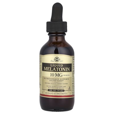 Solgar, flüssiges Melatonin, natürliche Schwarzkirsche, 10 mg, 2 fl oz (59 ml)