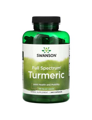 Swanson, Kurkuma o pełnym spektrum działania, 720 mg, 240 kapsułek (360 mg na kapsułkę)
