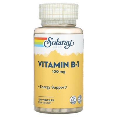 Solaray, Vitamin B-1, 100 mg, 100 pflanzliche Kapseln