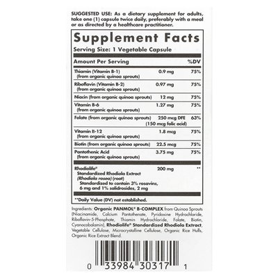 Solgar, Daily Stress Support, Rhodiola i B-Complex, 30 kapsułek warzywnych Solgar, Daily Stress Support, Rhodiola i B-Complex, 30 kapsułek warzywnych