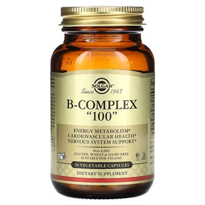 Solgar, B-Komplex "100", 50 pflanzliche Kapseln