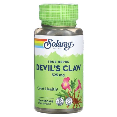 Solaray, Devil's Claw, 525 mg, 100 Vegcaps Solaray, Devil's Claw, 525 mg, 100 Vegcaps