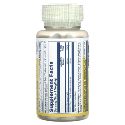 Solaray, buforowana witamina C, 500 mg, 100 Vegcaps