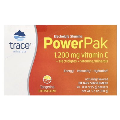 Ślad, prąd elektrolitowy Powerpak, Tangerine, 30 pakietów, 0,18 uncji (5 g) każdy