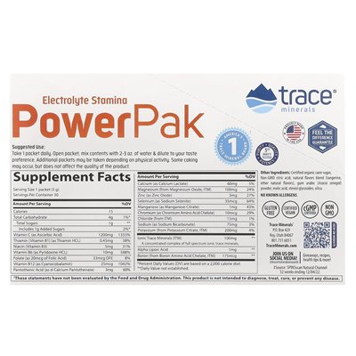 Ślad, prąd elektrolitowy Powerpak, Tangerine, 30 pakietów, 0,18 uncji (5 g) każdy