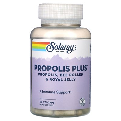 Solaray, Propolis Plus, Propolis, Bienenpollen und Gelée Royale, 90 vegetarische Kapseln