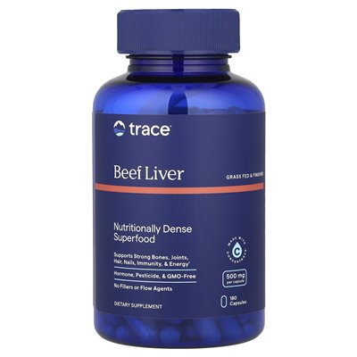 Trace, Rinderleber, 3000 mg, 180 Kapseln (500 mg pro Kapsel)