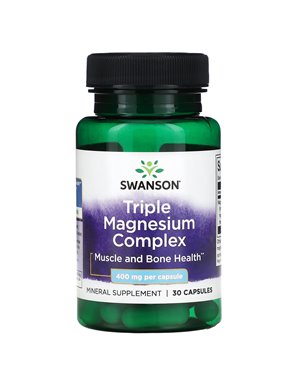 Swanson, Potrójny Kompleks Magnezu, 400 mg, 30 Kapsułek