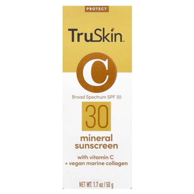 Truskin, mineralna filta przeciwsłoneczne z witaminą C + wegańskim kolagenem morskim, SPF 30, 1,7 uncji (50 g)