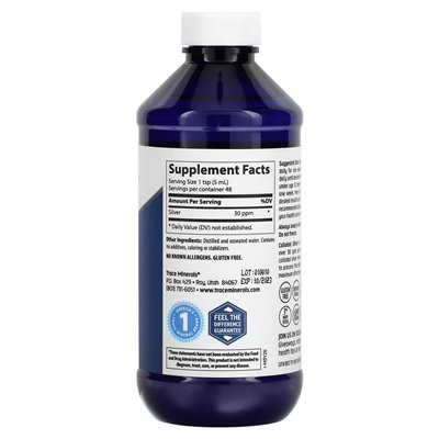 Ślad, srebro koloidalne, 30 ppm, 8 fl oz (237 ml)