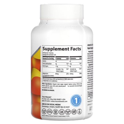 Trace Minerals®, Magnez Gummies, Brzoskwinia, 120 Gummies Trace Minerals®, Magnez Gummies, Brzoskwinia, 120 Gummies