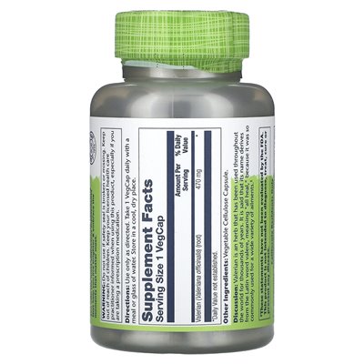 Solaray, True Herbs, Valerian, 470 mg, 180 Vegcaps Solaray, True Herbs, Valerian, 470 mg, 180 Vegcaps