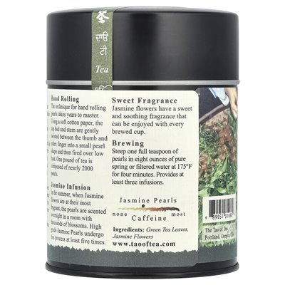 Tao of Tea, Hand Rolled Leaves, Green Tea, Jasmine Pearne, 3 oz (85 g)