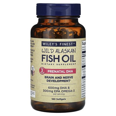 Wiley's Finest, Wild Alaskan Fish Oil, Prenatal DHA, 180 Softgels