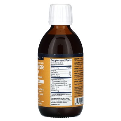 WILEY's Finest, Wild Norwegian Cod Wątrobowa olej +, pomarańczowa błogość, 8,45 fl oz (250 ml)