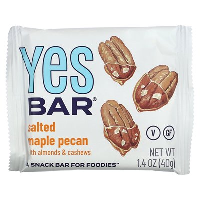 Yes, Bar, Snack Bar, Salted Maple Pecan, 6 Bars, 1.4 oz (40 g) each