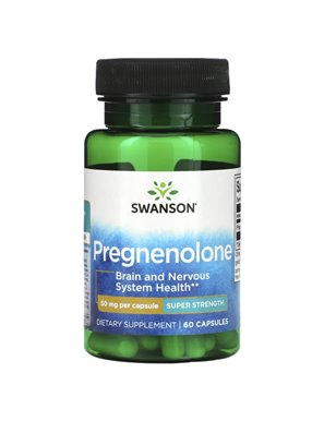 Swanson, Pregnenolon, Super Moc, 50 mg, 60 Kapsułek