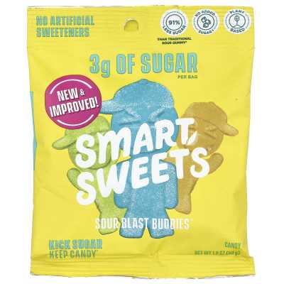 Smartsweets, Sour Blast Buddies®, Berry, Blue Raspberry, Lime, Lemon, Orange, 1,8 uncji (50 g)