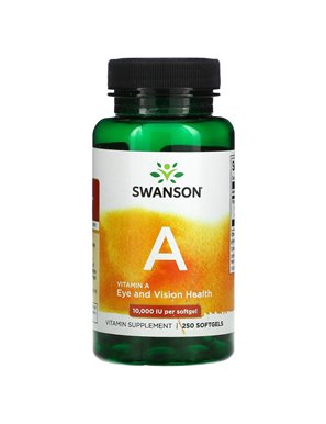 Swanson, Witamina A, 10 000 IU, 250 Softgeli