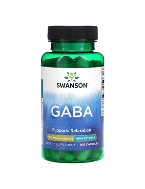 Swanson, GABA, hochdosiert, 500 mg, 100 Kapseln Swanson, GABA, hochdosiert, 500 mg, 100 Kapseln