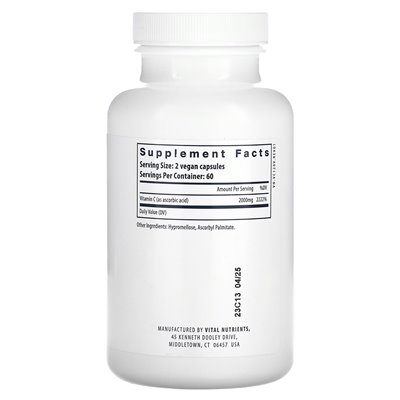 Vital Nutrients, Vitamin C, 120 Vegan Capsules Vital Nutrients, Vitamin C, 120 Vegan Capsules