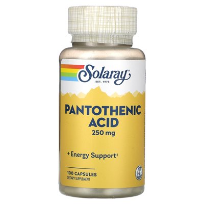 Solaray, Pantothenic Acid, 250mg, 100 Capsules