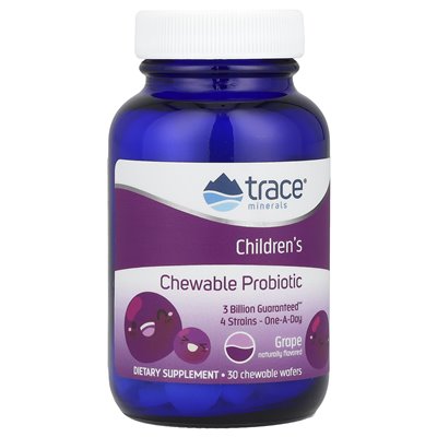 Trace, Probiotyk do żucia dzieci, winogrona Concord, 30 płytek do żucia