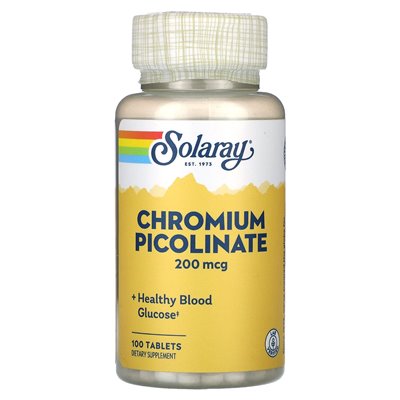 Solaray, Chromium Picolinate, 200 mcg, 100 tabletek