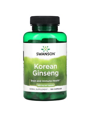 Swanson, Korejski Żeń-szeń, 500 mg, 100 Kapsułek