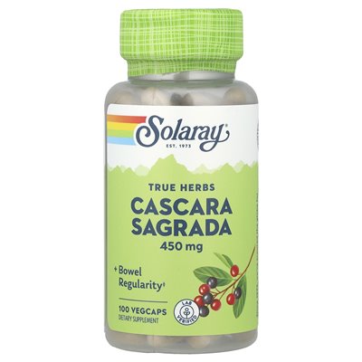 Solaray, True Herbs, Cascara Sagrada, 450 mg, 100 Vegcaps