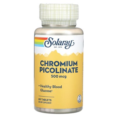 Solaray, Chrompicolinat, 500 mcg, 60 Tabletten